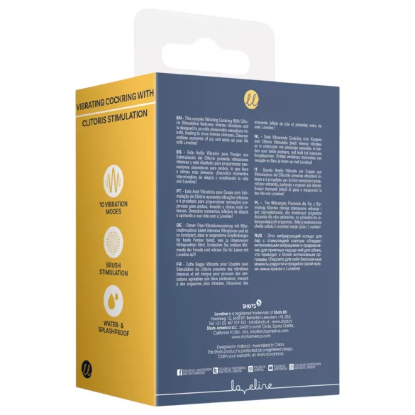 Loveline - vibrirajući penis prsten s klitoralnim stimulatorom - siva