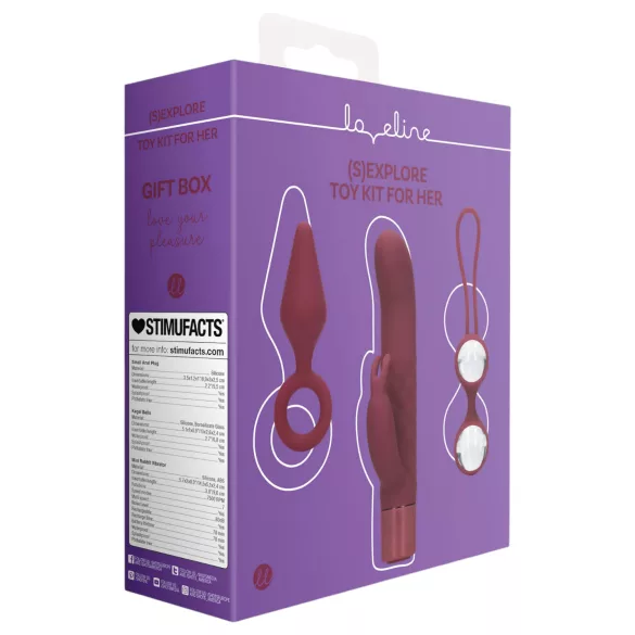 Loveline (S)explore - set seksualnih igračaka za žene - crvena