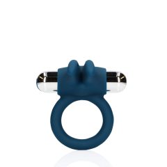   Loveline - stimulator klitorisa na baterije, zečić, vibrirajući prsten za penis (plavi)