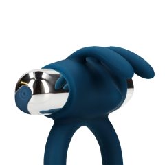   Loveline - stimulator klitorisa na baterije, zečić, vibrirajući prsten za penis (plavi)
