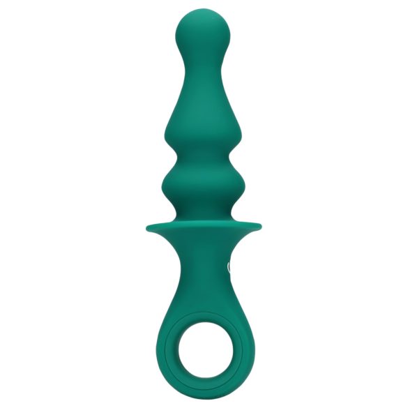 Loveline - punjivi analni vibrator s perlama (zeleni)