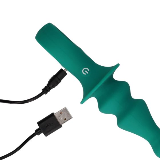 Loveline - punjivi analni vibrator s kuglicama (zeleni)
