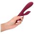 Loveline - punjivi crveni vibrator s rukom za klitoris