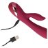 Loveline - punjivi crveni vibrator s rukom za klitoris