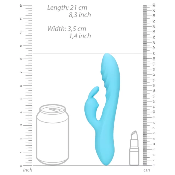Loveline - vodootporni vibrator s ušima zeca za klitoris - plavi