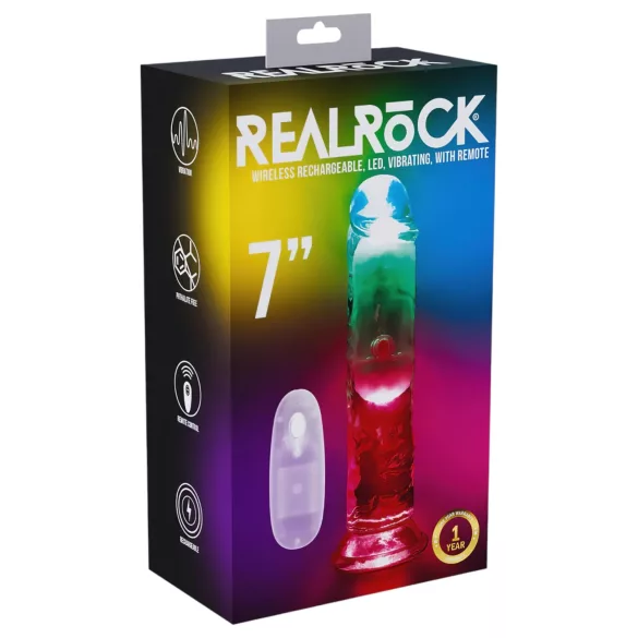 REALROCK - vibrator s LED svjetlom - 15 cm