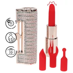   Loveline Angel - vibrator u obliku ruža s 4 nastavka (ružičasti)