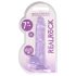 REALROCK - prozirni realistični dildo - ljubičasti (17 cm)