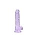 REALROCK - prozirni realistični dildo - ljubičasti (17 cm)