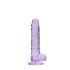 REALROCK - prozirni realistični dildo - ljubičasti (17 cm)