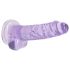 REALROCK - prozirni realistični dildo - ljubičasti (17 cm)