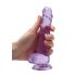 REALROCK - prozirni realistični dildo - ljubičasti (17 cm)