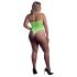 Ouch! - Fosforescentni body s trakama (neon zelena) - XL-4XL