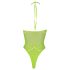 Ouch! - Fosforescentni body s trakama (neon zelena) - XL-4XL