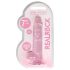 REALROCK - prozirni realistični dildo - roza (17cm)