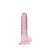 REALROCK - prozirni realistični dildo - roza (17cm)