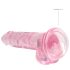REALROCK - prozirni realistični dildo - roza (17cm)