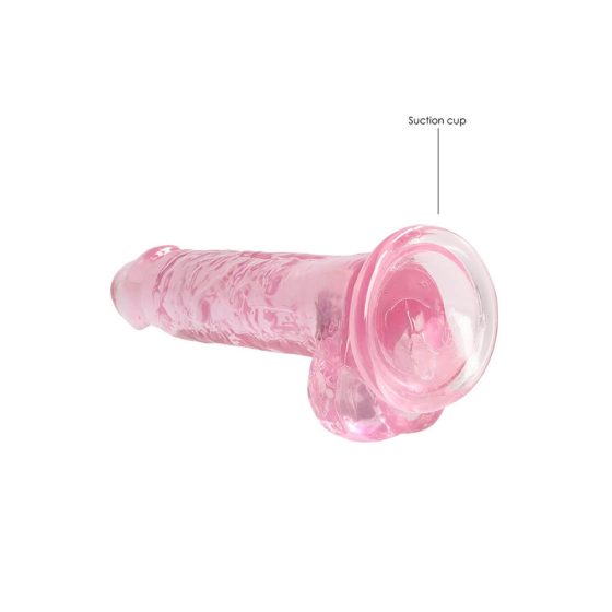 REALROCK - proziran realistični dildo - ružičasti (17 cm)