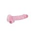 REALROCK - prozirni realistični dildo - roza (17cm)