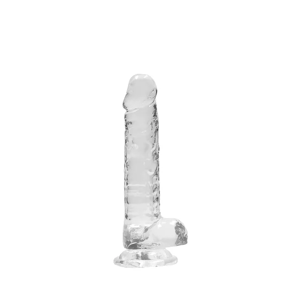 RealRock - realistični dildo - prozirno - 17 cm