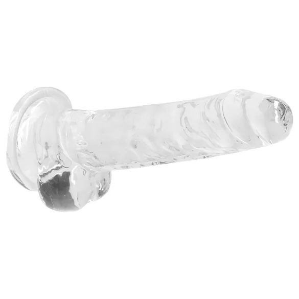 RealRock - realistični dildo - prozirno - 17 cm