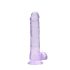 REALROCK - prozirni realistični dildo - ljubičasti (19cm)
