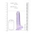 REALROCK - prozirni realistični dildo - ljubičasti (19cm)