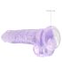 REALROCK - prozirni realistični dildo - ljubičasti (19cm)