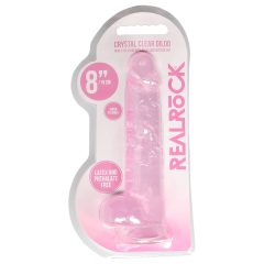 REALROCK - proziran realistični dildo - ružičasti (19 cm)