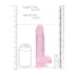 RealRock - realistični dildo - proziran ružičasti - 19 cm