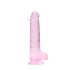 REALROCK - prozirni realistični dildo - ružičasti (19 cm)