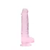 RealRock - realistični dildo - proziran ružičasti - 19 cm
