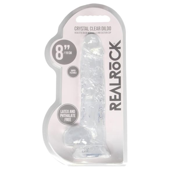 REALROCK - prozirni realistični dildo - prozirni (19 cm)