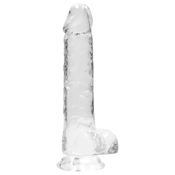 RealRock - realistični dildo - prozirni - 19 cm