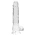 REALROCK - prozirni realistični dildo - prozirni (19 cm)