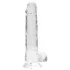 RealRock - realistični dildo - prozirni - 19 cm