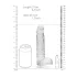 RealRock - realistični dildo - prozirni - 19 cm