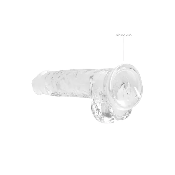 RealRock - realistični dildo - prozirni - 19 cm