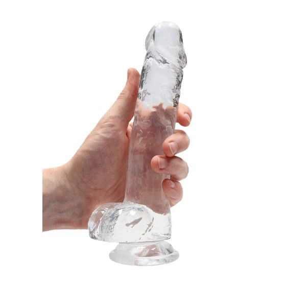REALROCK - proziran realističan dildo - proziran kao voda (19 cm)