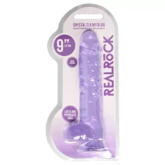 RealRock - realistični dildo - prozirni ljubičasti - 22 cm