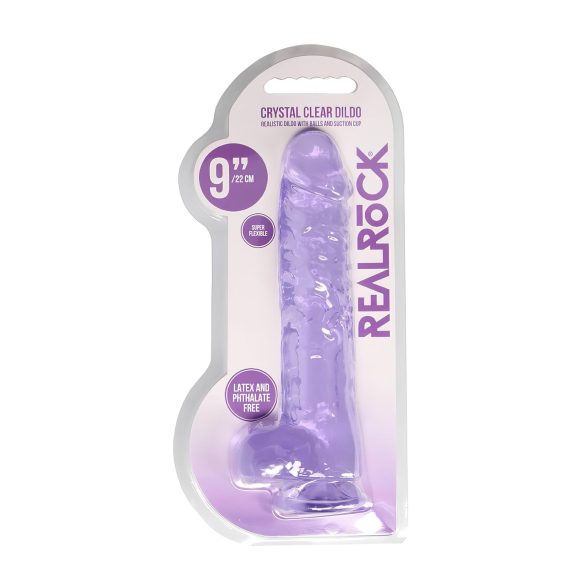 REALROCK - prozirni realistični dildo - ljubičasti (22 cm)