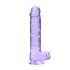 RealRock - realistični dildo - prozirni ljubičasti - 22 cm