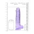 RealRock - realistični dildo - prozirni ljubičasti - 22 cm