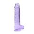 RealRock - realistični dildo - prozirni ljubičasti - 22 cm