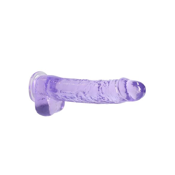 RealRock - realistični dildo - prozirni ljubičasti - 22 cm