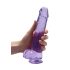 RealRock - realistični dildo - prozirni ljubičasti - 22 cm
