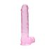 REALROCK - prozirni realistični dildo - ružičasti (22 cm)