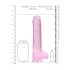 REALROCK - prozirni realistični dildo - ružičasti (22 cm)