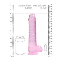REALROCK - proziran realistični dildo - ružičasti (22cm)