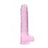 REALROCK - prozirni realistični dildo - ružičasti (22 cm)
